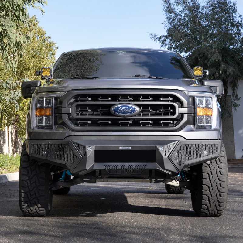 Ford F-150 Bumper - Front - Go Rhino - Element with Fixed Light Bar Mount - Textured Black - `21-`23